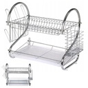 БОЛЬШАЯ ДВУХУРОВНЕВАЯ ХРОМИРОВАННАЯ ПОСУДОСУШИЛКА