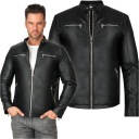 КУРТКА МУЖСКАЯ ВЕСЕННЯЯ КОЖАНАЯ, ЧЕРНАЯ