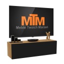 Подставка под телевизор, настенная, комод лофт, дуб Ланселот, черный 140