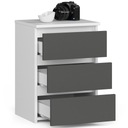 Nočný stolík 40 cm CL3 biely-grafit sivý nočný stolík AKD Farba nábytku biela