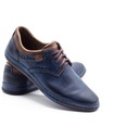 Мужские повседневные кожаные туфли на шнуровке POLISH 402 темно-синие 37