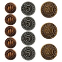 ZESTAW 12 KLASYCZNYCH UNIWERSALNYCH METALOWYCH MONET LARP RPG