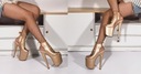 Эротические высокие каблуки на платформе GOLD POLE DANCE SHOES EXOTIC ANKLES размер 38