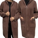 ПАЛЬТО ЖЕНСКОЕ КУРТКА АЛЬПАКА СВИТЕР МОДНЫЙ ТЕПЛЫЙ С ДЛИННЫМ КАПЮШОНОМ MOKKA 2186