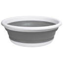 СКЛАДНАЯ КОРЗИНА ДЛЯ БЕЛЬЯ СИЛИКОНОВАЯ ЧАША ВАННА 37 СМ 9 Л СЕРЫЙ