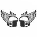 Шлем с крыльями - наклейка