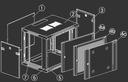 Подвесной шкаф RACK, 19 дюймов, 15U, 450 мм, серверный шкаф для сборки, черный