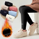 Dievčenské zimné legíny zateplené ponožky detské panvice Ďalšia farba bezfarebný
