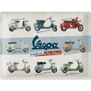 Плакат 30 см x 40 см. Таблица моделей Vespa