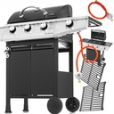 СИЛЬНЫЙ ГАЗОВЫЙ ГРИЛЬ, СТАЛЬ, ЧУГУННАЯ РЕШЕТКА 3+1 ТЕХАС