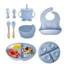 НАБОР СИЛИКОНОВЫХ СТОЛОВЫХ ПРИБОРОВ ДЛЯ МАЛЫШЕЙ С ПРИСОСКОЙ 8 EL