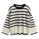 ЖЕНСКИЙ СВИТЕР ДЛЯ ГОЛЬФА В ПОЛОСКУ, ТЁПЛЫЙ БЕЖЕВЫЙ