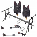 ZESTAW STOJAK NA 3 WĘDKI + 2X SYGNALIZATOR GRUNT 8LED+ 2X SWINGER LED