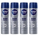 NIVEA АНТИБАКТЕРИАЛЬНЫЙ СПРЕЙ-АНТИПЕРСПИРАНТ SILVER PROTECT 150 МЛ x 4 шт.