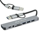 HUB ADAPTER UNIWERSALNY ROZDZIELACZ USB-C 8w1 CZYTNIK SD USB 3.0 AUDIO