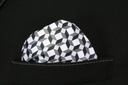 Серо-черный нагрудный платок с геометрическим узором