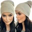 CZAPKA DAMSKA WIOSENNA JESIENNA CIENKA LEKKA WYGODNA SPORT PRĄŻEK BEŻOWA