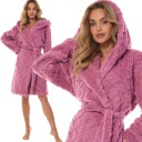 L&L КОРОТКИЙ ТЕПЛЫЙ ХАЛАТ С РЕШЕНЫМ УЗОРОМ ВИШНЯ L