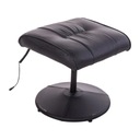Массажное расслабляющее кресло с подставкой для ног и пультом дистанционного управления, черная кожа