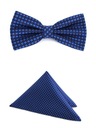 НАБОР С ГАЛСТУКОМ-БАБОЧКОЙ И КАРМАНОМ Квадратной формы СИНИЕ