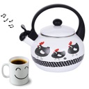 Эмалированный стальной чайник со свистком КАМИЛЛА.