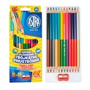 ДВУХСТОРОННИЕ ТРЕУГОЛЬНЫЕ КАРАНДАШИ 12 ШТ ASTRA + БЕСПЛАТНО