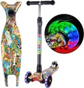 ТРЕХКОЛЕСНЫЙ ДЕТСКИЙ САМОКАТ С ПОДСВЕТКАМИ КОЛЕСА ГРАФФИТИ