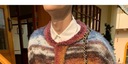 Retro Striped Tie-dye Contrast Color Knitted Sweat Výstrih rolák