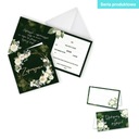 Готовые свадебные приглашения бутылочно-зеленого цвета плюс белый конверт ZKS_06