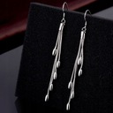 Серебряные серьги с длинными кисточками и каплями, элегантные 90 мм