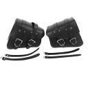 2PCS МОТОЦИКЛ SADDLE BAG ЧЕРНЫЙ PU SKORZANIE БОЛЬШАЯ ЕМКОСТЬ Q8  фото 12