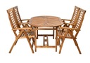 Terasový nábytok agátové drevo set Ascot so skladacími stoličkami komplety
