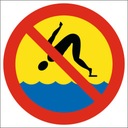 Табличка НЕ ​​ПРЫГАТЬ В ВОДУ 30х30см ПВХ 3мм