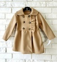 Elegantný kabát pre dievčatko 6 rokov farba béžová Značka bez marki