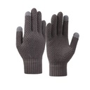 Rękawiczki plecione do telefonu zimowe - szare Cechy dodatkowe do ekranów dotykowych