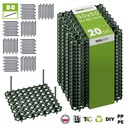 20 газонных сеток GREEN 50x50x4 см + 80 анкеров