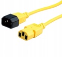 Удлинительный кабель питания C13/C14, желтый, 0,8 м