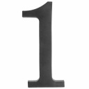 Цифра 1, высота 18 см, пластик, чёрный.