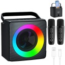 КАРАОКЕ-ДИНАМИКИ С 2 БЕСПРОВОДНЫМИ МИКРОФОНАМИ И СВЕТОДИОДНОЙ ПОДСВЕТКОЙ