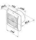 Осевой вентилятор для ванной комнаты диаметром 100 мм, датчик влажности и таймер.