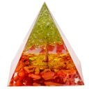 ПИРАМИДА ОРГОНИТ ОЛИВИН КРАСНЫЙ КОРАЛЛ ДЕРЕВО ТРАНСФОРМАЦИЯ ЧАКРЫ 5 см