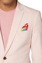 OPPOSUITS Pánske sako s farebnými papagájmi, LEN, ružové 58 XL/2XL Príležitosť casual (na bežné nosenie)