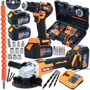 НАБОР ИНСТРУМЕНТОВ AKU 2X 4AH 21В 2в1 ШЛИФОВАЛЬНАЯ ДРЕЛЬ И ОТВЕРТКА УДАРНЫЙ ЧЕРНЫЙ