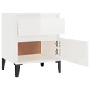 vidaXL Nočný stolík, biely, vysoký lesk, 40x35x50 cm Farba nábytku biela