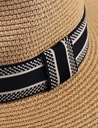 Шляпа женская летняя соломенная, эко-плетеная соломка, бежевая, декоративная лента