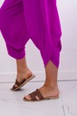 Nohavice so širokou nohavicou a vreckami tmavo fialové Značka Kesi