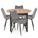 Раздвижной стол с 4 стульями K388 Серый Велюр