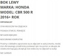 CÔTÉ GAUCHE DÉFLECTEUR D'AIR CASQUETTE HONDA CBR 500 R 16photo 11