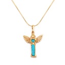 ЗОЛОТОЙ КУЛОН-АНГЕЛ С БИРЮЗОЙ