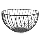 ЧЕРНАЯ МЕТАЛЛИЧЕСКАЯ ТАРЕЛКА КОРЗИНА ДЛЯ ФРУКТОВ 25x13см